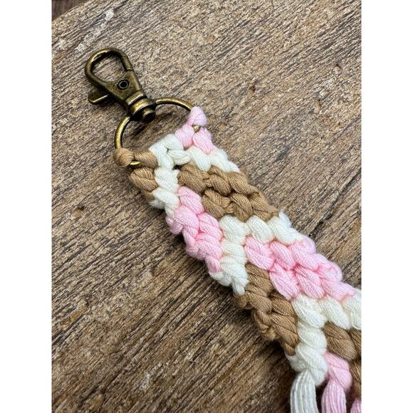 Neopolitan Pink Brown White Purse Charm Bag Charm Boho Accessories FAST SHIP NEW - Picture 5 of 6